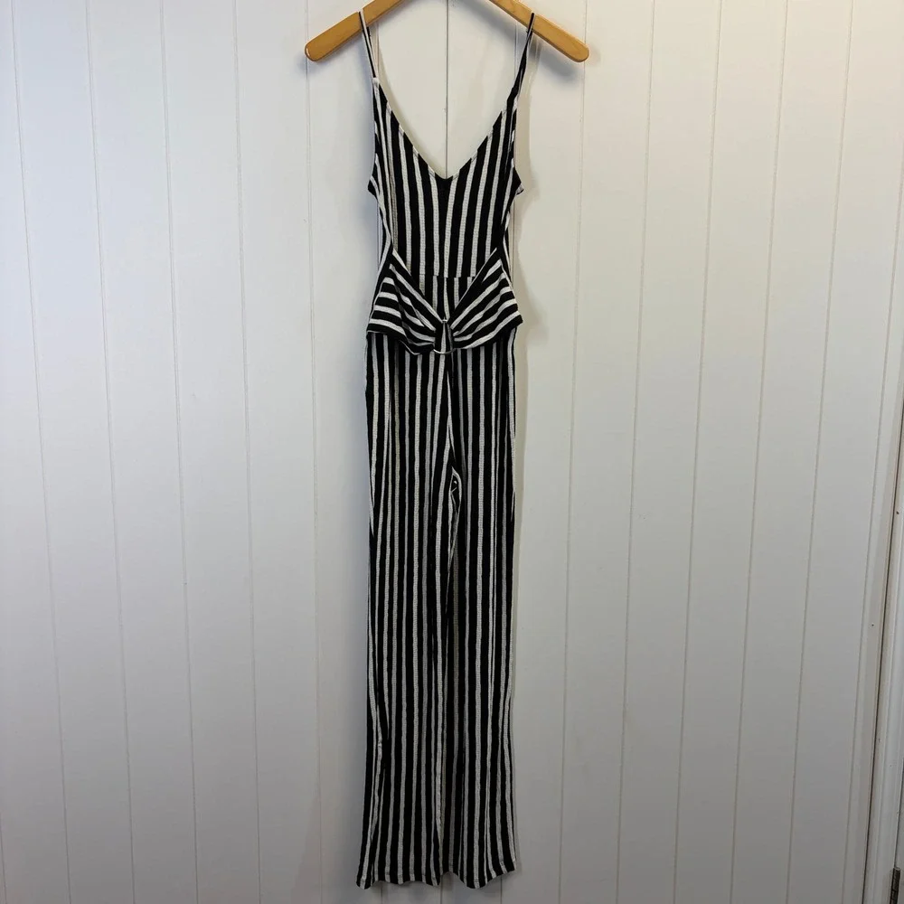 Love Tree Boho Striped Jumpsuit Women Size S Nautical Minimalist Resortwear Chic